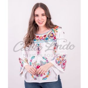 Barbara Long Sleeve White Blouse